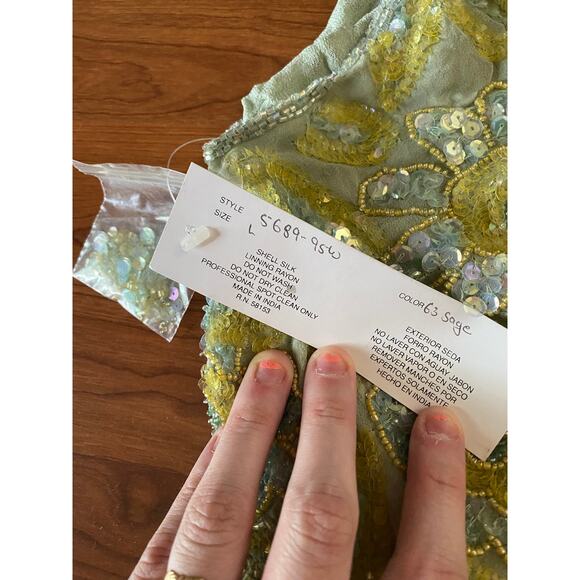 Chaudry Women's Sequined Tank Top, Blue/Green, Large - Picture 3 of 8